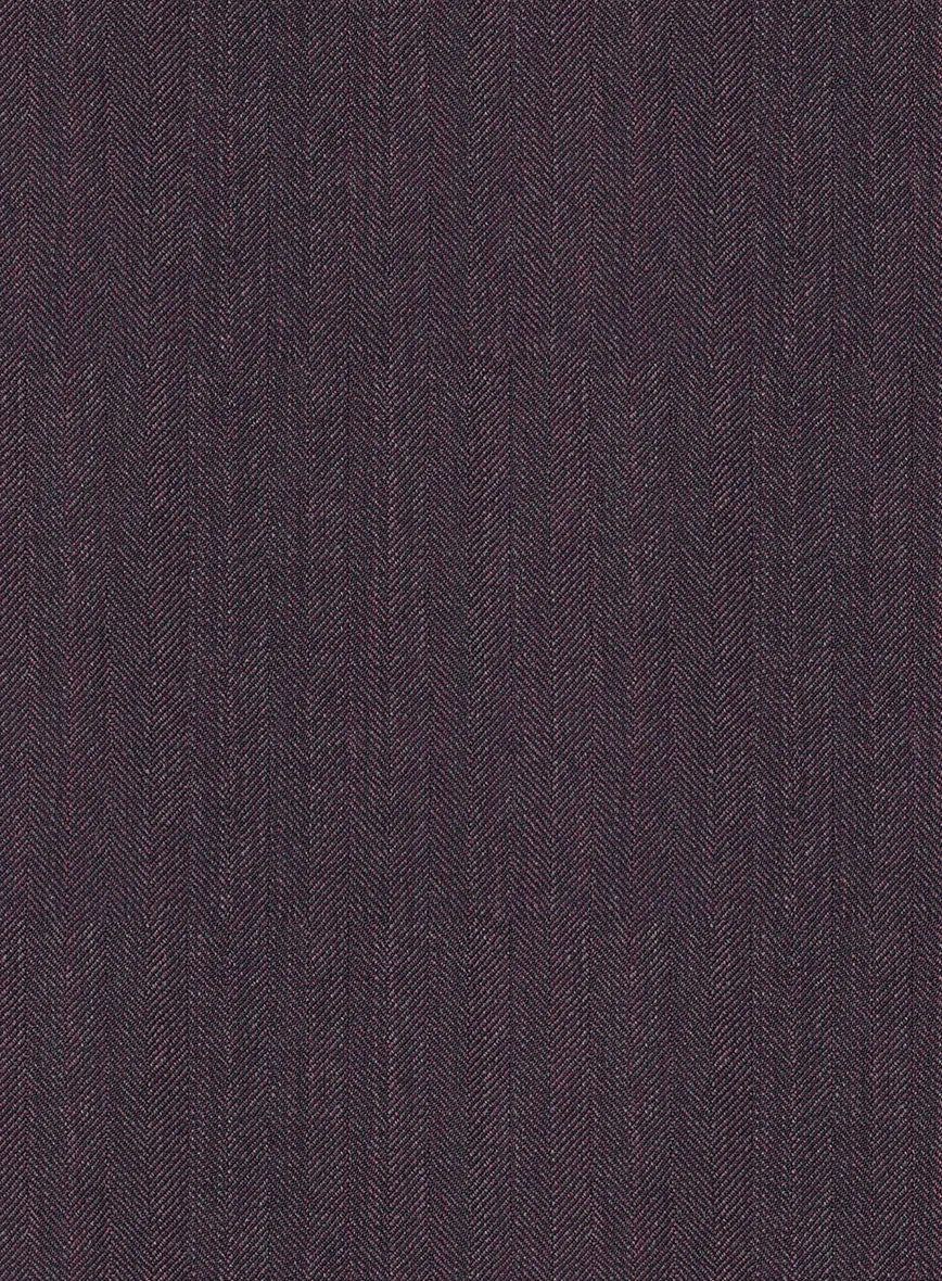 Purple Herringbone Wool Suit