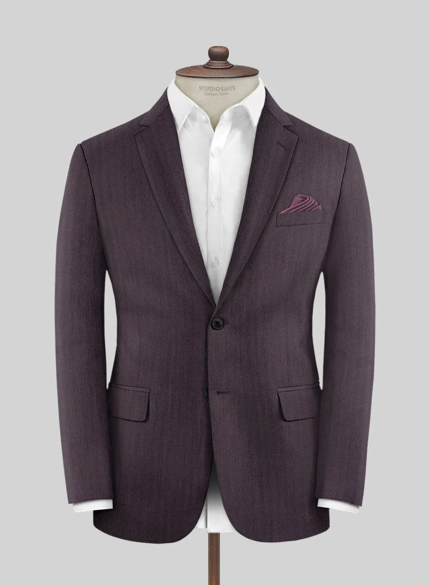 Purple Herringbone Wool Suit