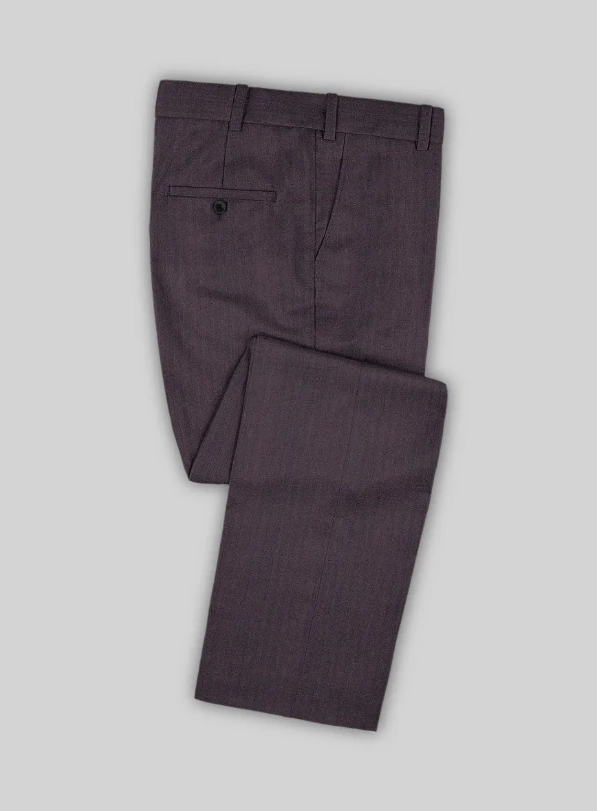 Purple Herringbone Wool Suit