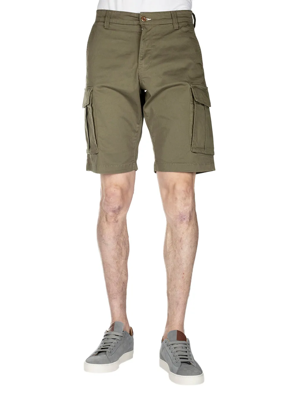 Relaxed Twill Cargo Shorts Racing Green