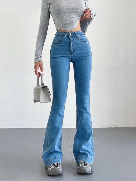 S-BIN BELL BOTTOM STRETCHY DENIM