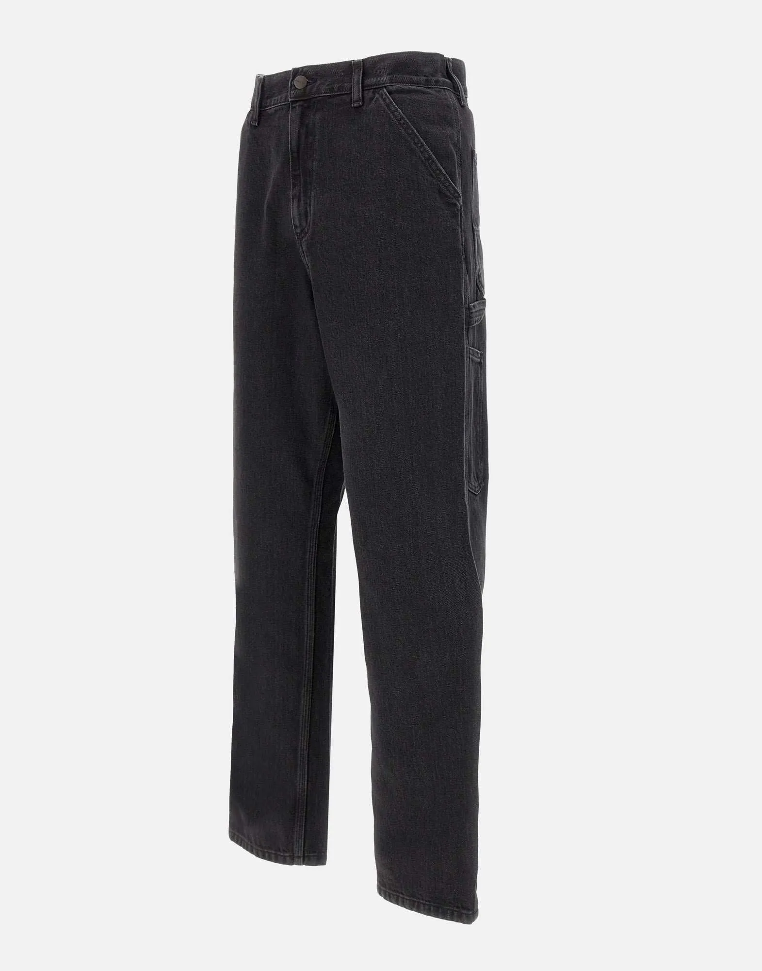 Single Knee Black Work Pant