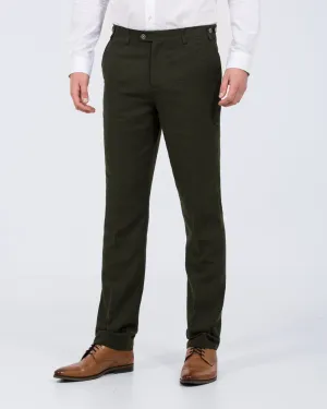 Skopes Jude Slim Fit Tall Suit Trousers (olive herringbone)