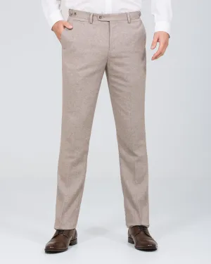 Skopes Jude Slim Fit Tall Trousers (stone herringbone)