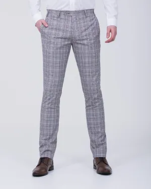 Skopes Whittington Slim Fit Tall Trousers (stone/navy check)