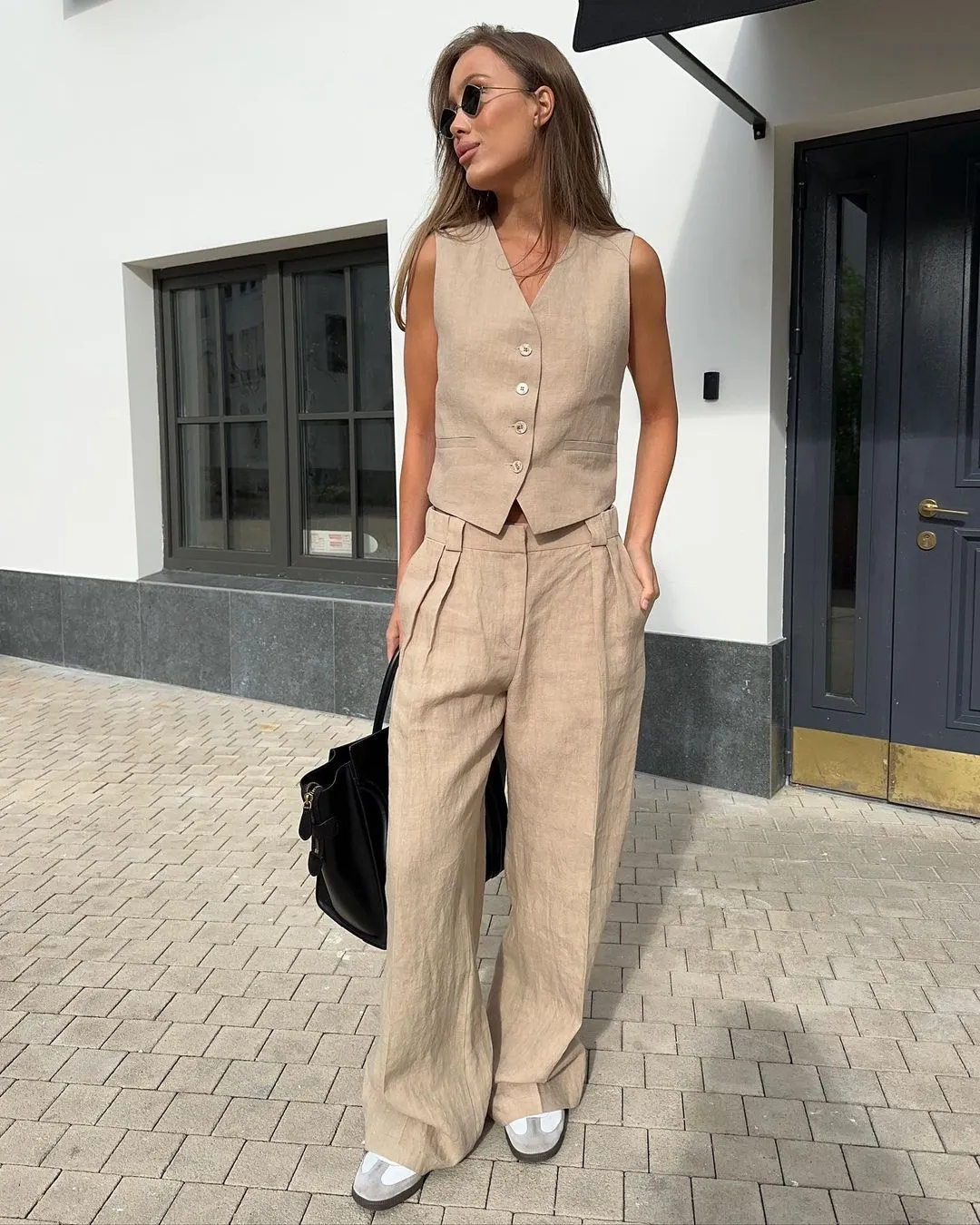 Sleeveless Vest Low-Waist Pants Suit