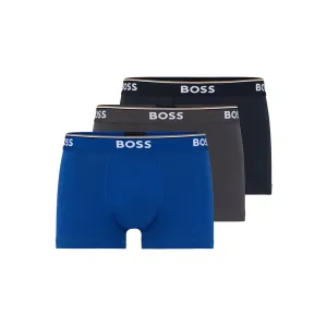 Stretch-Cotton Trunks - Blue/Grey/Black