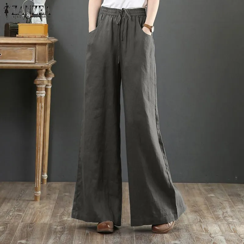 Vintage Linen Wide Leg Summer Pants