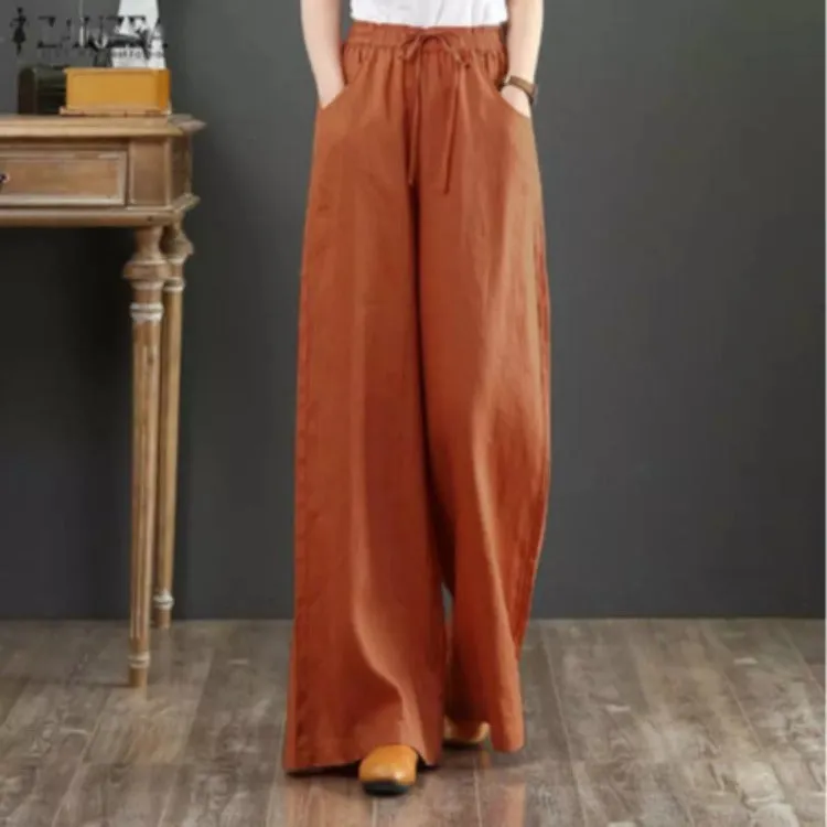 Vintage Linen Wide Leg Summer Pants