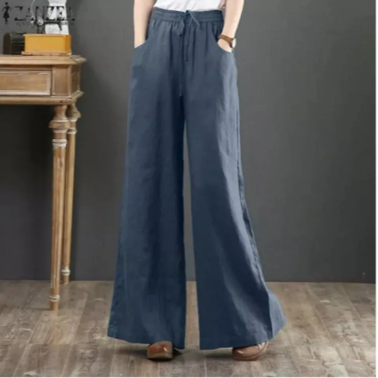 Vintage Linen Wide Leg Summer Pants