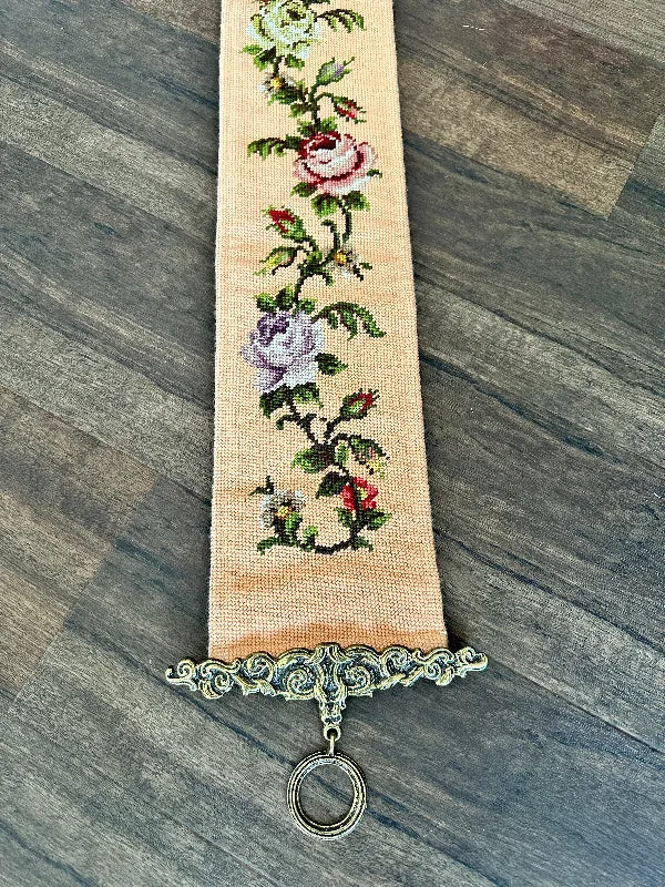 Vintage Needlepoint Bell Pull