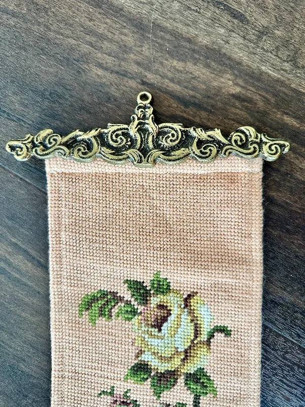 Vintage Needlepoint Bell Pull