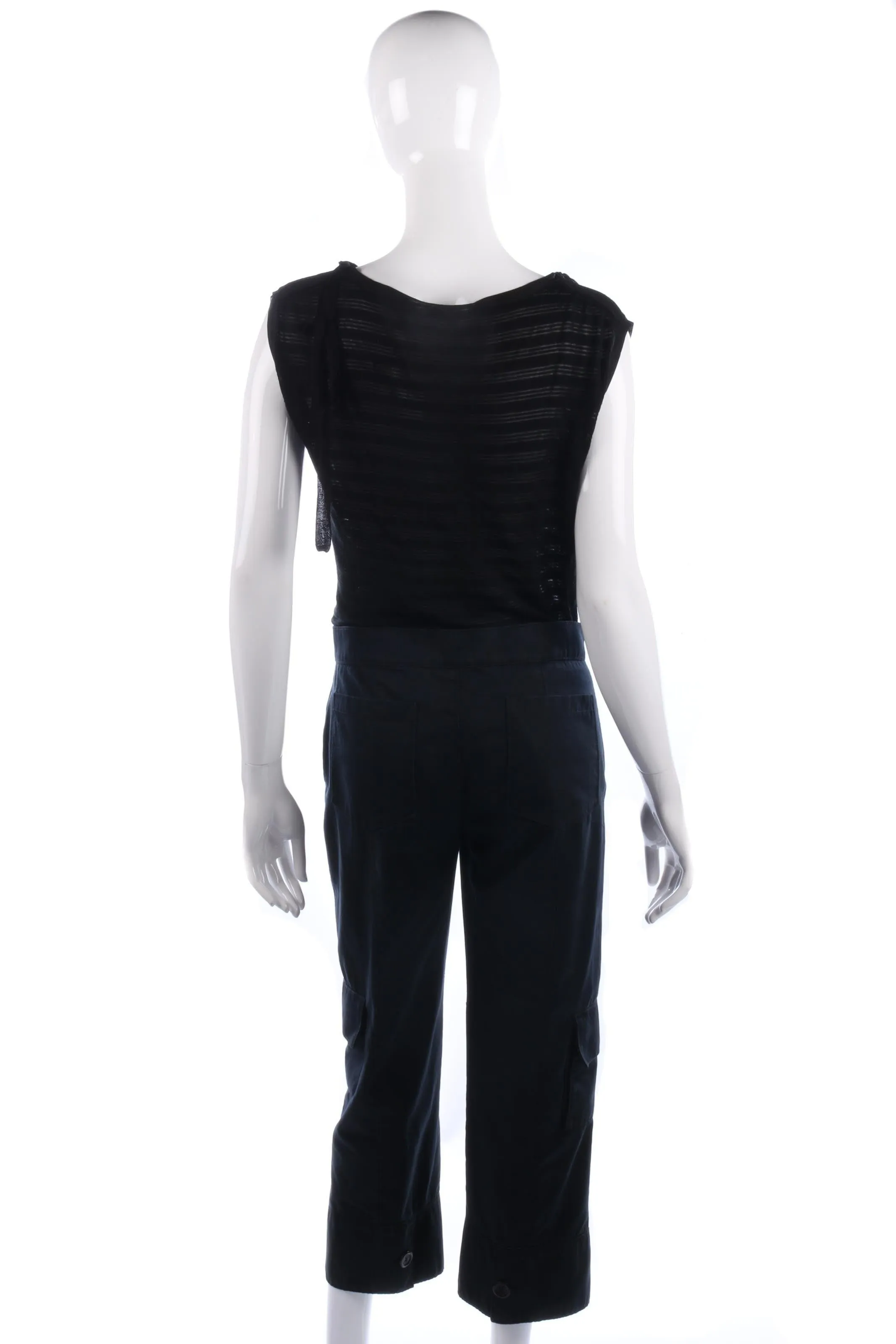 Whistles black summer cropped trousers size 10