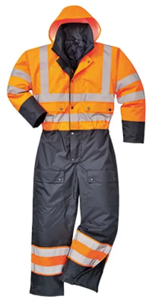 Winter Hi Viz Waterproof Contrast Coverall Lined/padded Portwest S485 RIS 3279