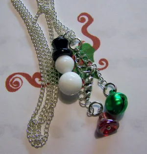 Winter Snowman Jingle Bells Necklace