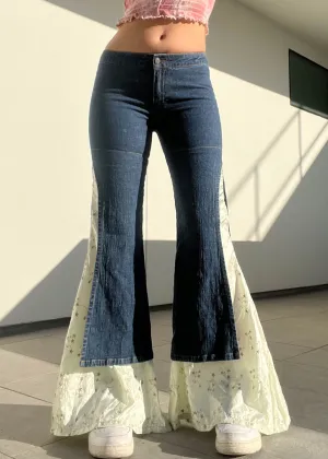 Y2k Layered Fairy Bell Bottom Jeans (S)